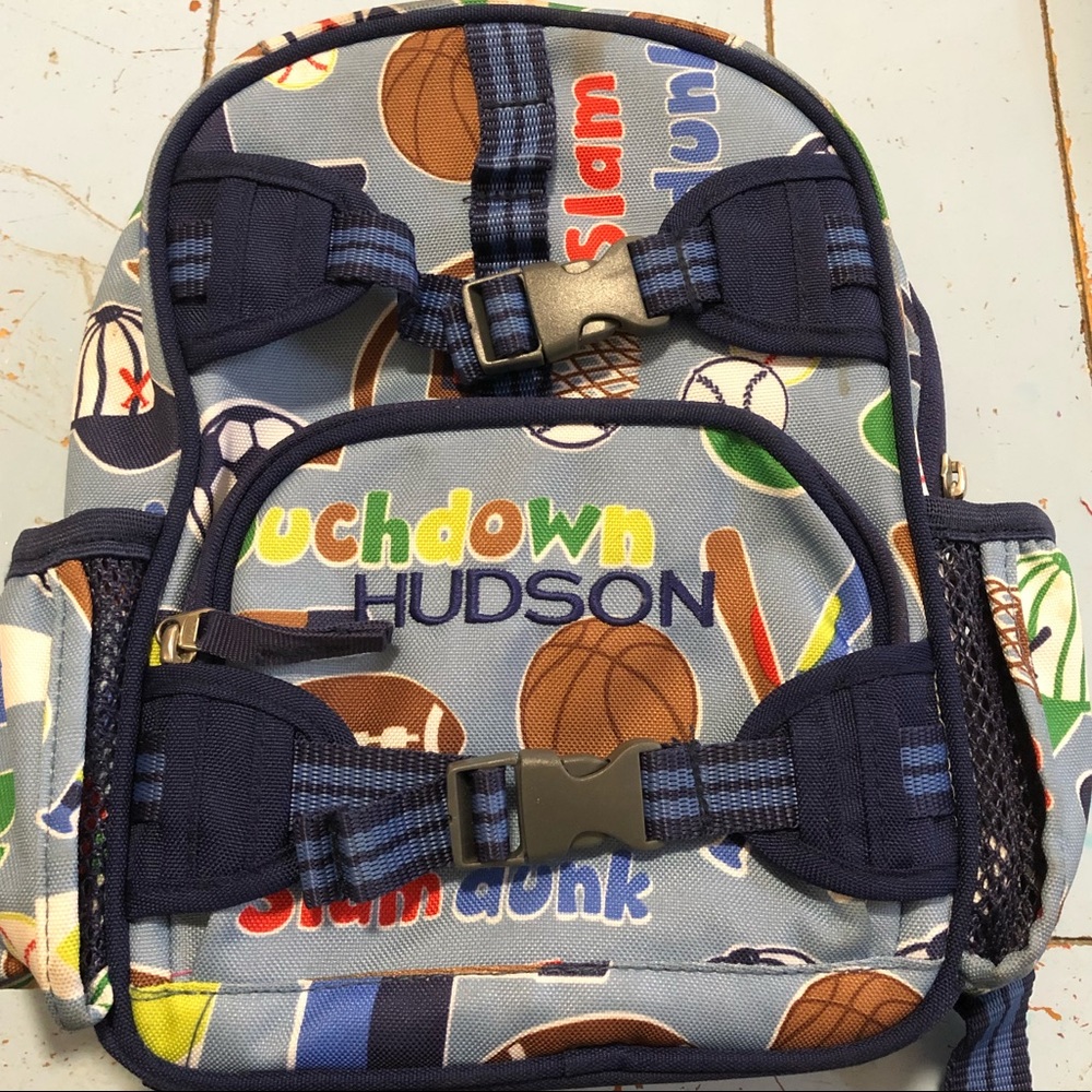 Hudson monogrammed pottery barn mini book bag